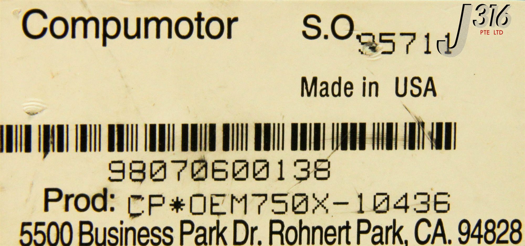Alimentation Parker Hannifin Compumotor CP*OEM750XCA-14958 - Neuf D'origine